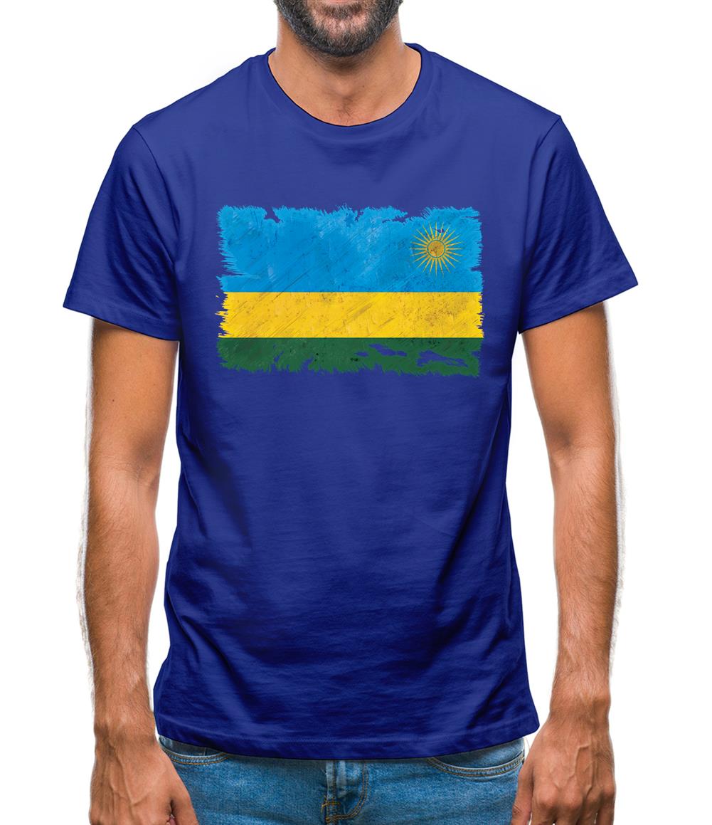 Rwanda Grunge Style Flag Mens T-Shirt Rwanda Grunge Style Flag Mens T-Shirt