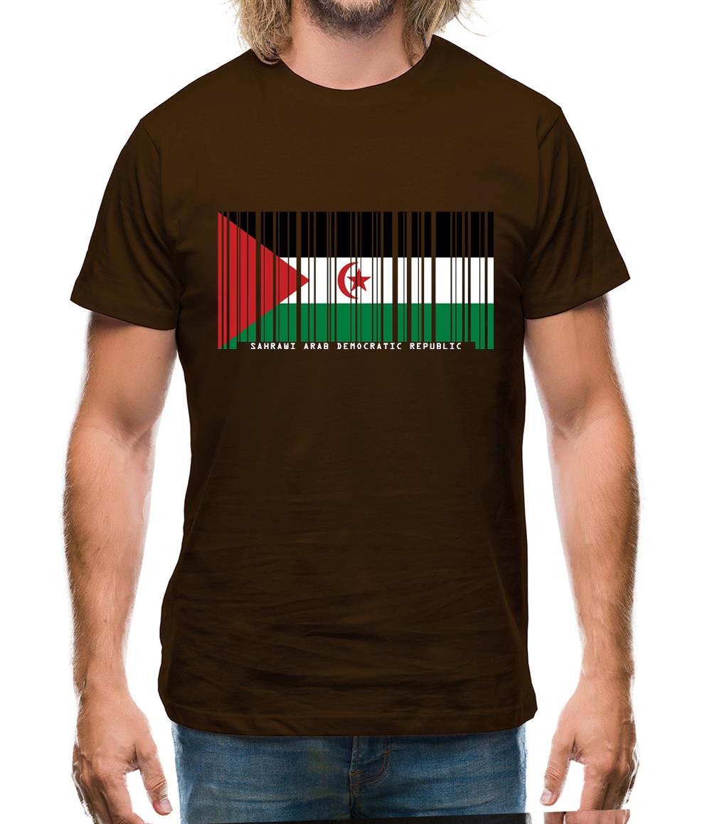Sahrawi Arab Democratic Republic Barcode Style Flag Mens T-Shirt Sahrawi Arab Democratic Republic Barcode Style Flag Mens T-Shirt