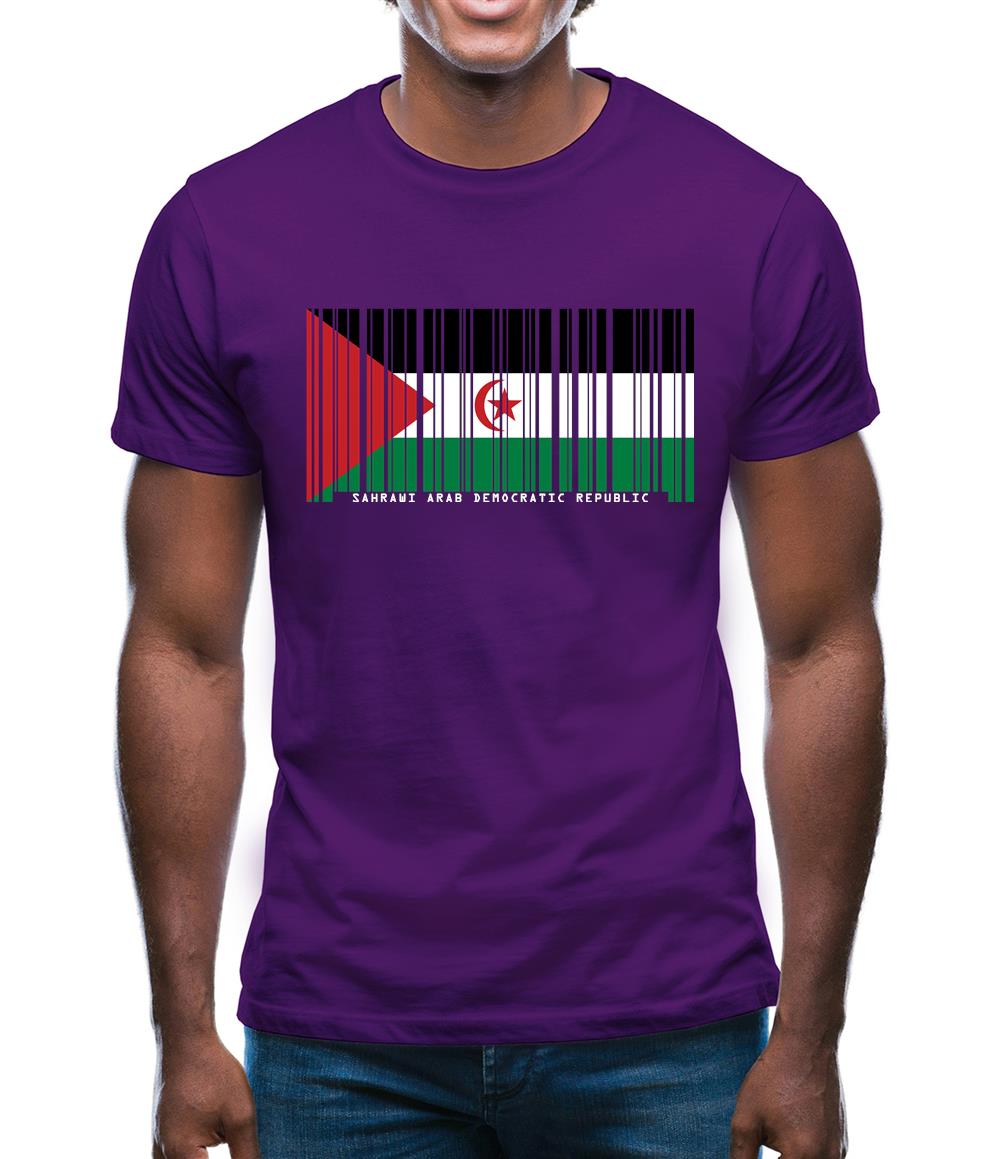 Sahrawi Arab Democratic Republic Barcode Style Flag Mens T-Shirt Sahrawi Arab Democratic Republic Barcode Style Flag Mens T-Shirt