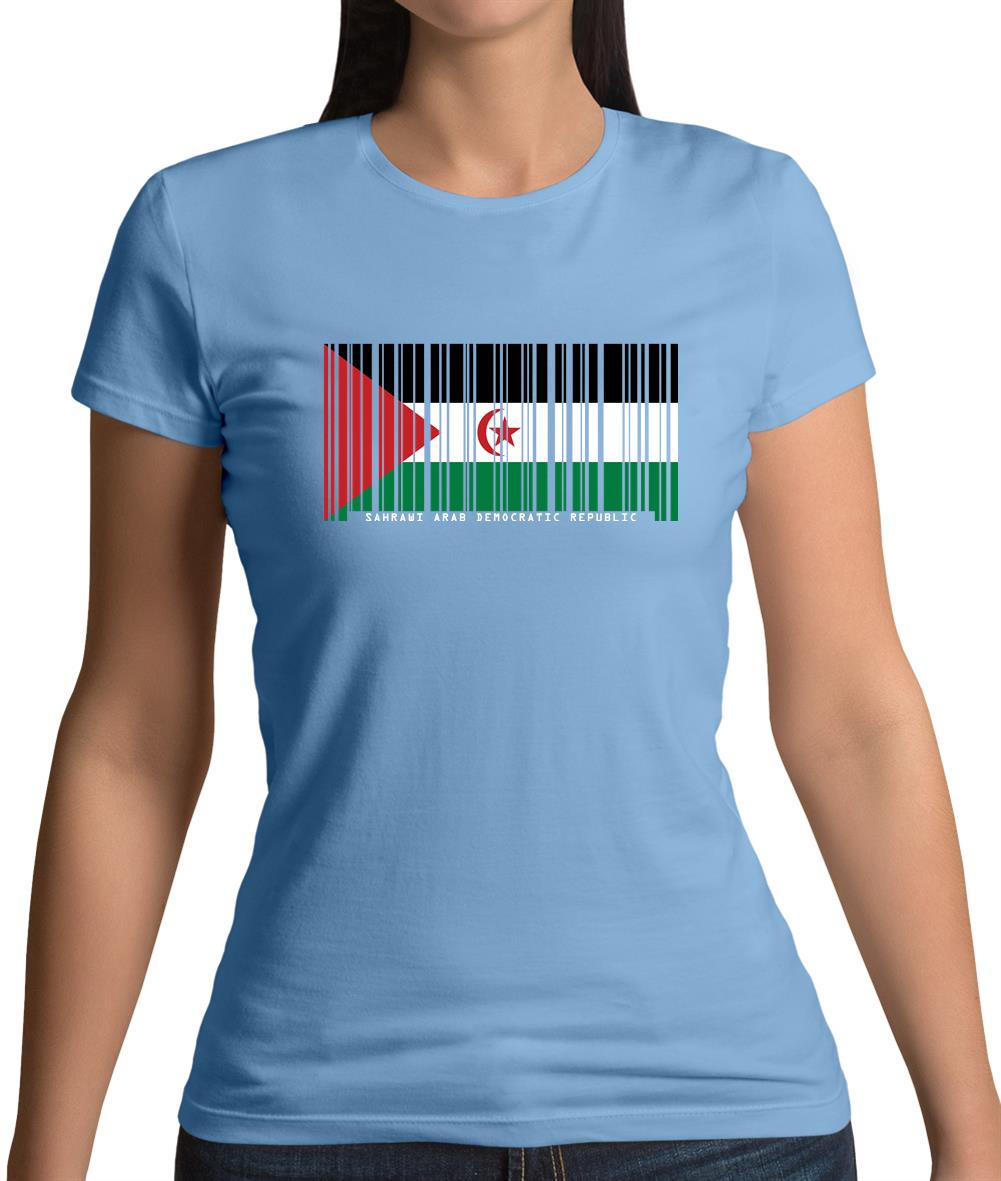Sahrawi Arab Democratic Republic Barcode Style Flag Womens T-Shirt Sahrawi Arab Democratic Republic Barcode Style Flag Womens T-Shirt