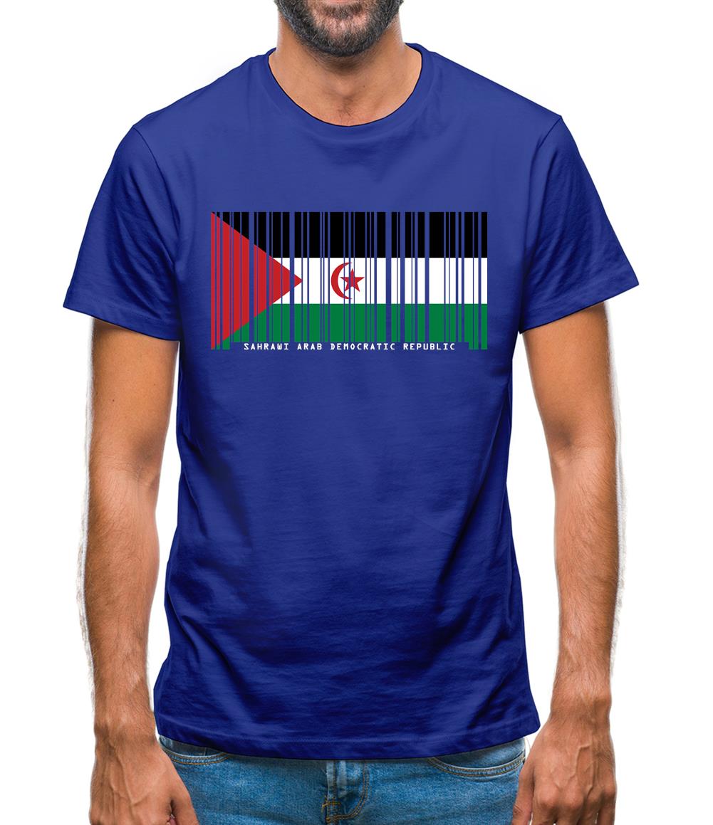 Sahrawi Arab Democratic Republic Barcode Style Flag Mens T-Shirt Sahrawi Arab Democratic Republic Barcode Style Flag Mens T-Shirt