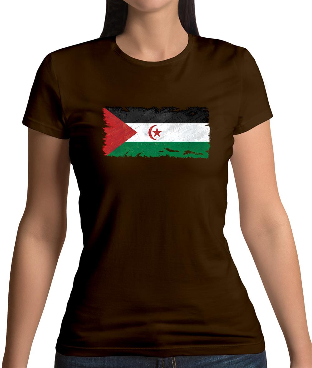 Sahrawi Arab Democratic Republic Grunge Style Flag Womens T-Shirt Sahrawi Arab Democratic Republic Grunge Style Flag Womens T-Shirt