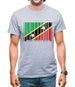 Saint Kitts And Nevis Barcode Style Flag Mens T-Shirt Saint Kitts And Nevis Barcode Style Flag Mens T-Shirt