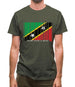 Saint Kitts And Nevis Barcode Style Flag Mens T-Shirt Saint Kitts And Nevis Barcode Style Flag Mens T-Shirt