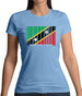 Saint Kitts And Nevis Barcode Style Flag Womens T-Shirt Saint Kitts And Nevis Barcode Style Flag Womens T-Shirt