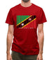 Saint Kitts And Nevis Barcode Style Flag Mens T-Shirt Saint Kitts And Nevis Barcode Style Flag Mens T-Shirt