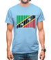Saint Kitts And Nevis Barcode Style Flag Mens T-Shirt Saint Kitts And Nevis Barcode Style Flag Mens T-Shirt