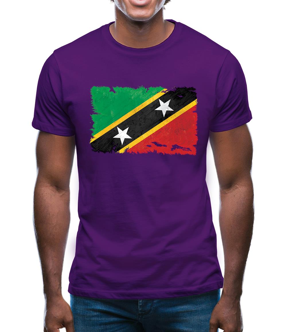 Saint Kitts And Nevis Grunge Style Flag Mens T-Shirt Saint Kitts And Nevis Grunge Style Flag Mens T-Shirt