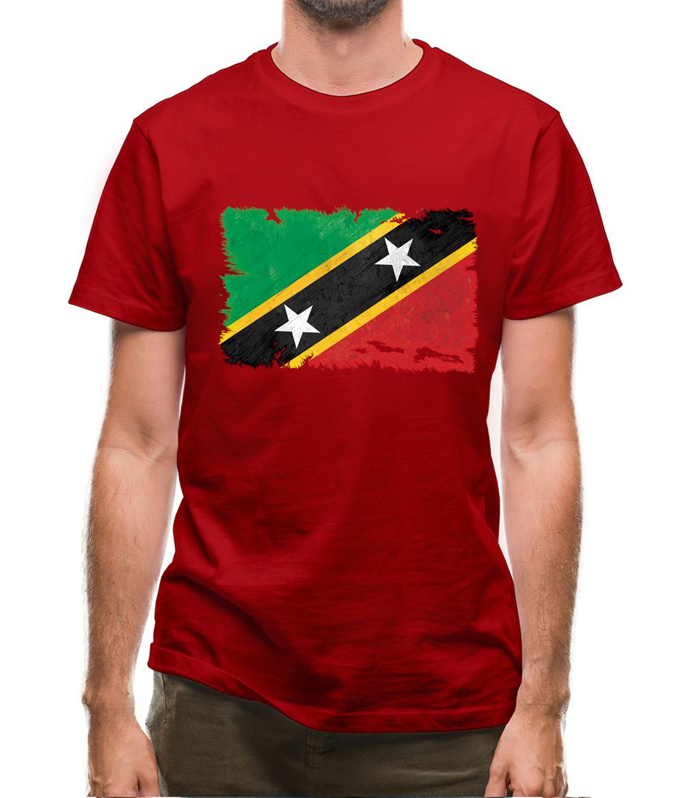 Saint Kitts And Nevis Grunge Style Flag Mens T-Shirt Saint Kitts And Nevis Grunge Style Flag Mens T-Shirt
