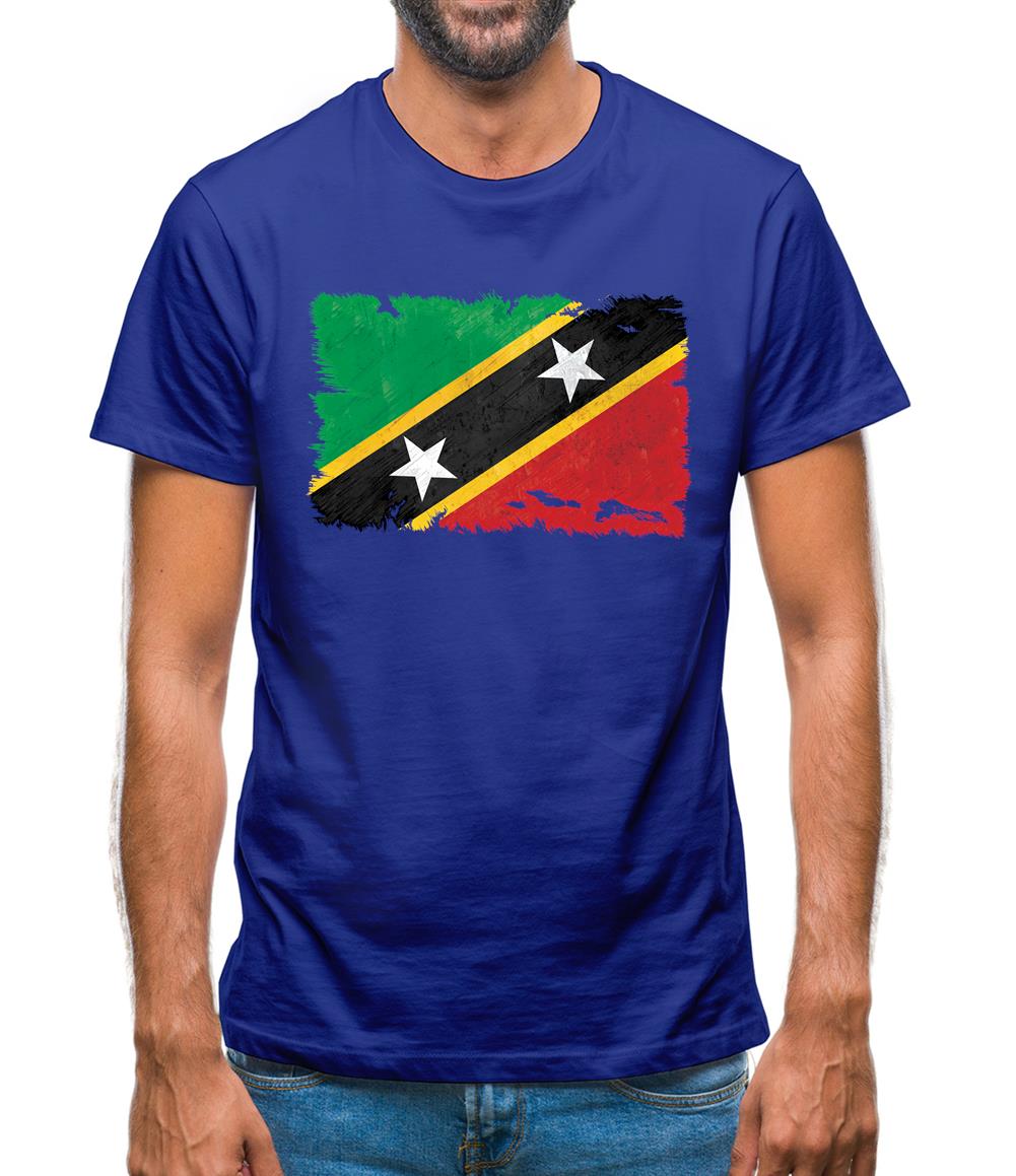 Saint Kitts And Nevis Grunge Style Flag Mens T-Shirt Saint Kitts And Nevis Grunge Style Flag Mens T-Shirt