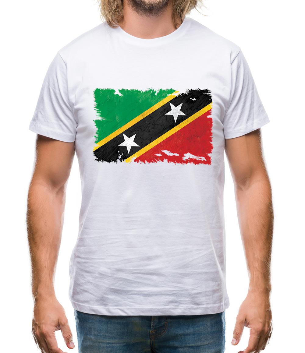 Saint Kitts And Nevis Grunge Style Flag Mens T-Shirt Saint Kitts And Nevis Grunge Style Flag Mens T-Shirt