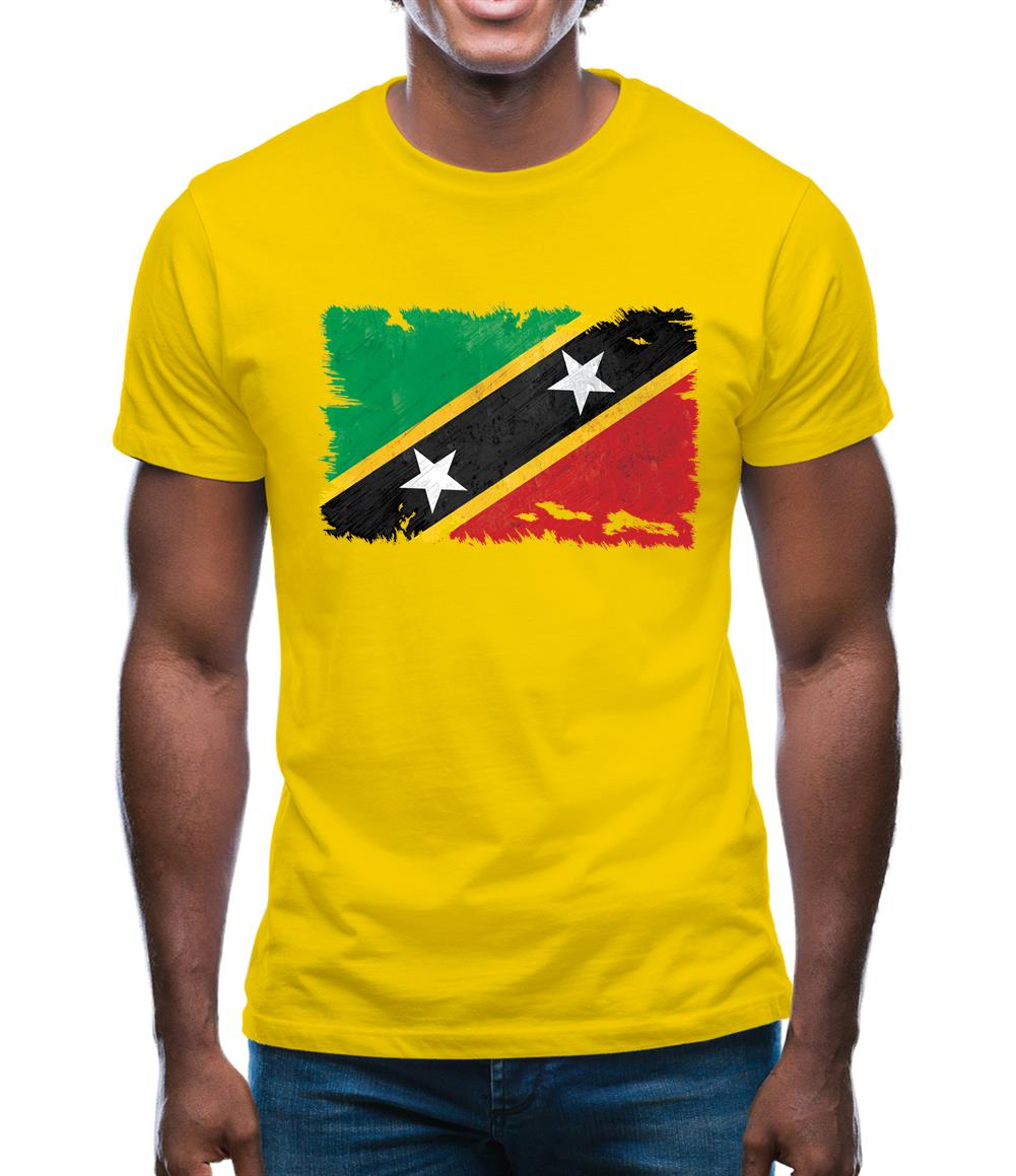 Saint Kitts And Nevis Grunge Style Flag Mens T-Shirt Saint Kitts And Nevis Grunge Style Flag Mens T-Shirt
