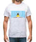 Saint Lucia  Barcode Style Flag Mens T-Shirt Saint Lucia  Barcode Style Flag Mens T-Shirt