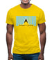 Saint Lucia  Barcode Style Flag Mens T-Shirt Saint Lucia  Barcode Style Flag Mens T-Shirt