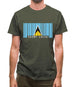 Saint Lucia  Barcode Style Flag Mens T-Shirt Saint Lucia  Barcode Style Flag Mens T-Shirt