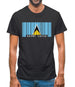 Saint Lucia  Barcode Style Flag Mens T-Shirt Saint Lucia  Barcode Style Flag Mens T-Shirt