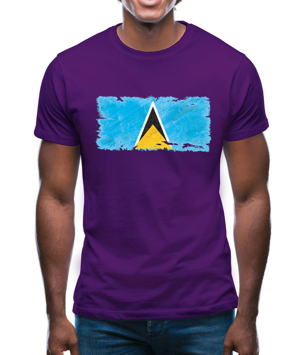 Saint Lucia Grunge Style Flag Mens T-Shirt Saint Lucia Grunge Style Flag Mens T-Shirt