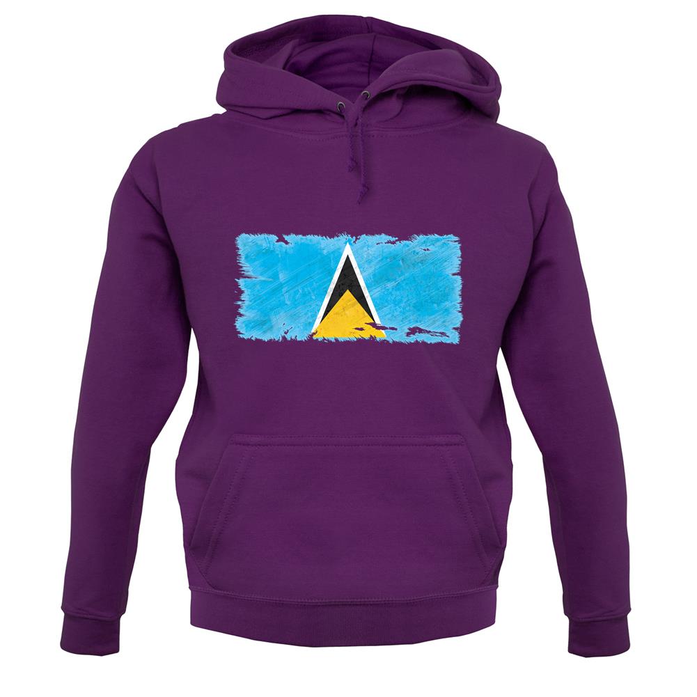 Saint Lucia Grunge Style Flag unisex hoodie Saint Lucia Grunge Style Flag unisex hoodie