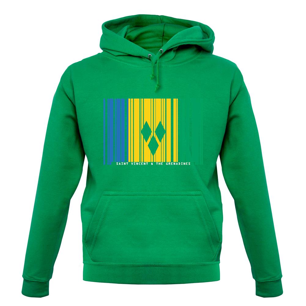 Saint Vincent And The Grenadines Barcode Style Flag unisex hoodie Saint Vincent And The Grenadines Barcode Style Flag unisex hoodie