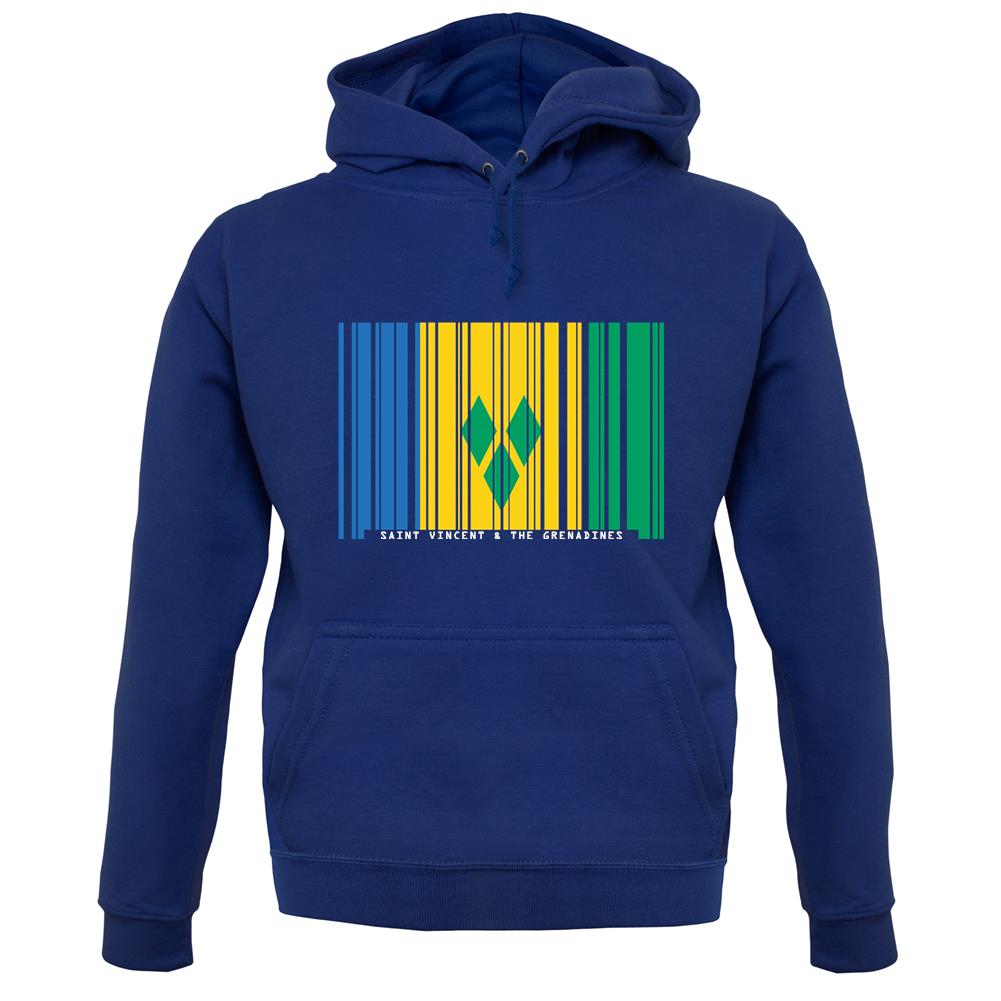 Saint Vincent And The Grenadines Barcode Style Flag unisex hoodie Saint Vincent And The Grenadines Barcode Style Flag unisex hoodie
