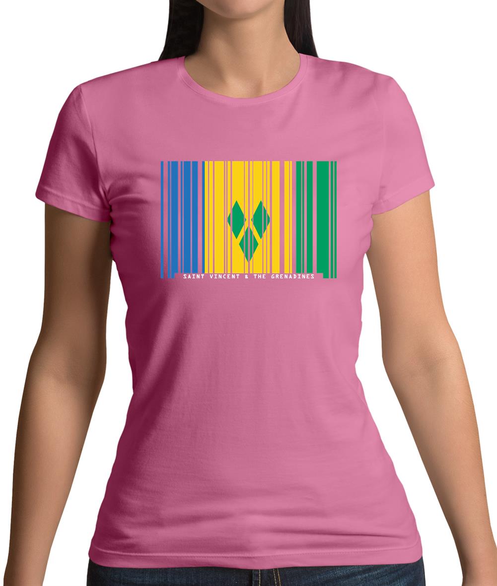 Saint Vincent And The Grenadines Barcode Style Flag Womens T-Shirt Saint Vincent And The Grenadines Barcode Style Flag Womens T-Shirt