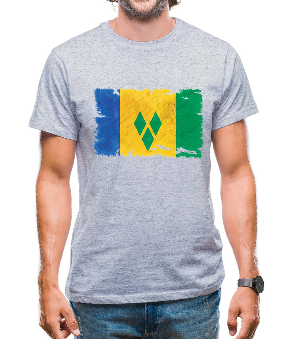 Saint Vincent And The Grenadines Grunge Style Flag Mens T-Shirt Saint Vincent And The Grenadines Grunge Style Flag Mens T-Shirt