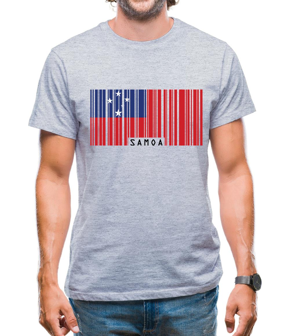 Samoa Barcode Style Flag Mens T-Shirt Samoa Barcode Style Flag Mens T-Shirt