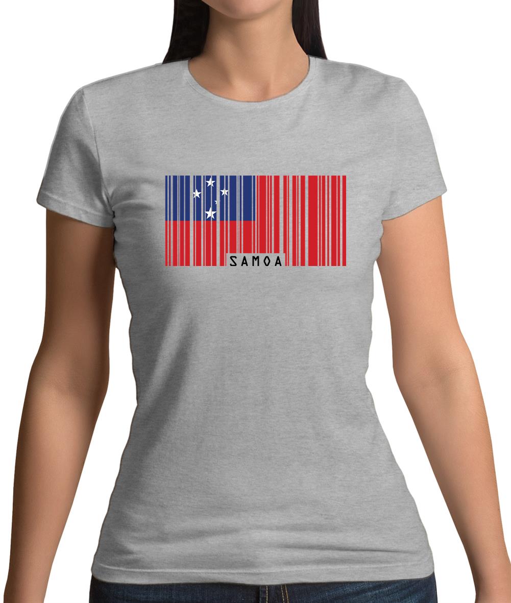 Samoa Barcode Style Flag Womens T-Shirt Samoa Barcode Style Flag Womens T-Shirt