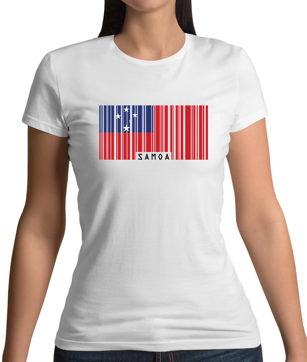 Samoa Barcode Style Flag Womens T-Shirt Samoa Barcode Style Flag Womens T-Shirt