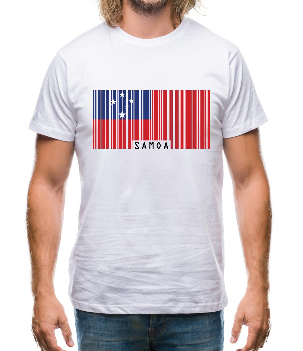 Samoa Barcode Style Flag Mens T-Shirt Samoa Barcode Style Flag Mens T-Shirt