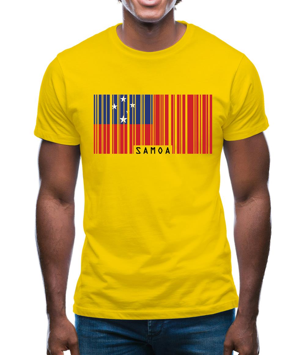 Samoa Barcode Style Flag Mens T-Shirt Samoa Barcode Style Flag Mens T-Shirt