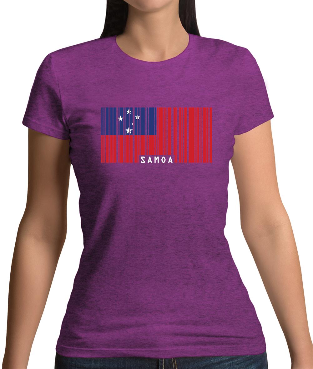 Samoa Barcode Style Flag Womens T-Shirt Samoa Barcode Style Flag Womens T-Shirt
