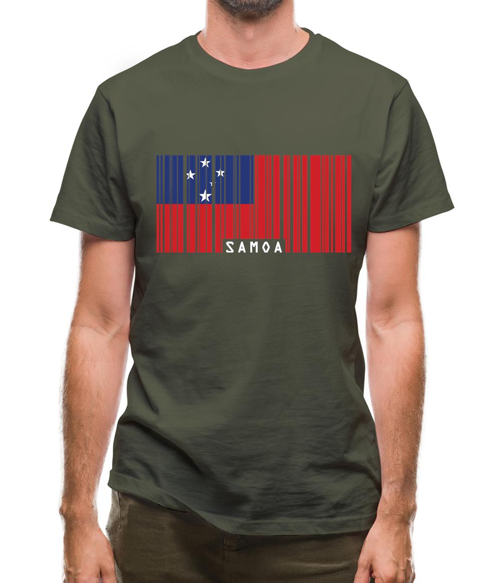 Samoa Barcode Style Flag Mens T-Shirt Samoa Barcode Style Flag Mens T-Shirt