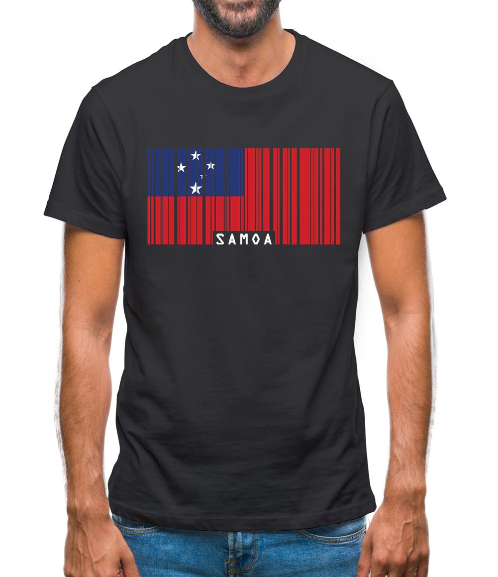 Samoa Barcode Style Flag Mens T-Shirt Samoa Barcode Style Flag Mens T-Shirt