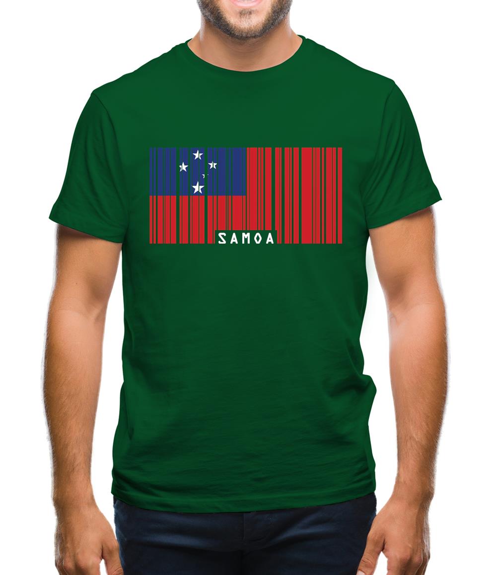 Samoa Barcode Style Flag Mens T-Shirt Samoa Barcode Style Flag Mens T-Shirt