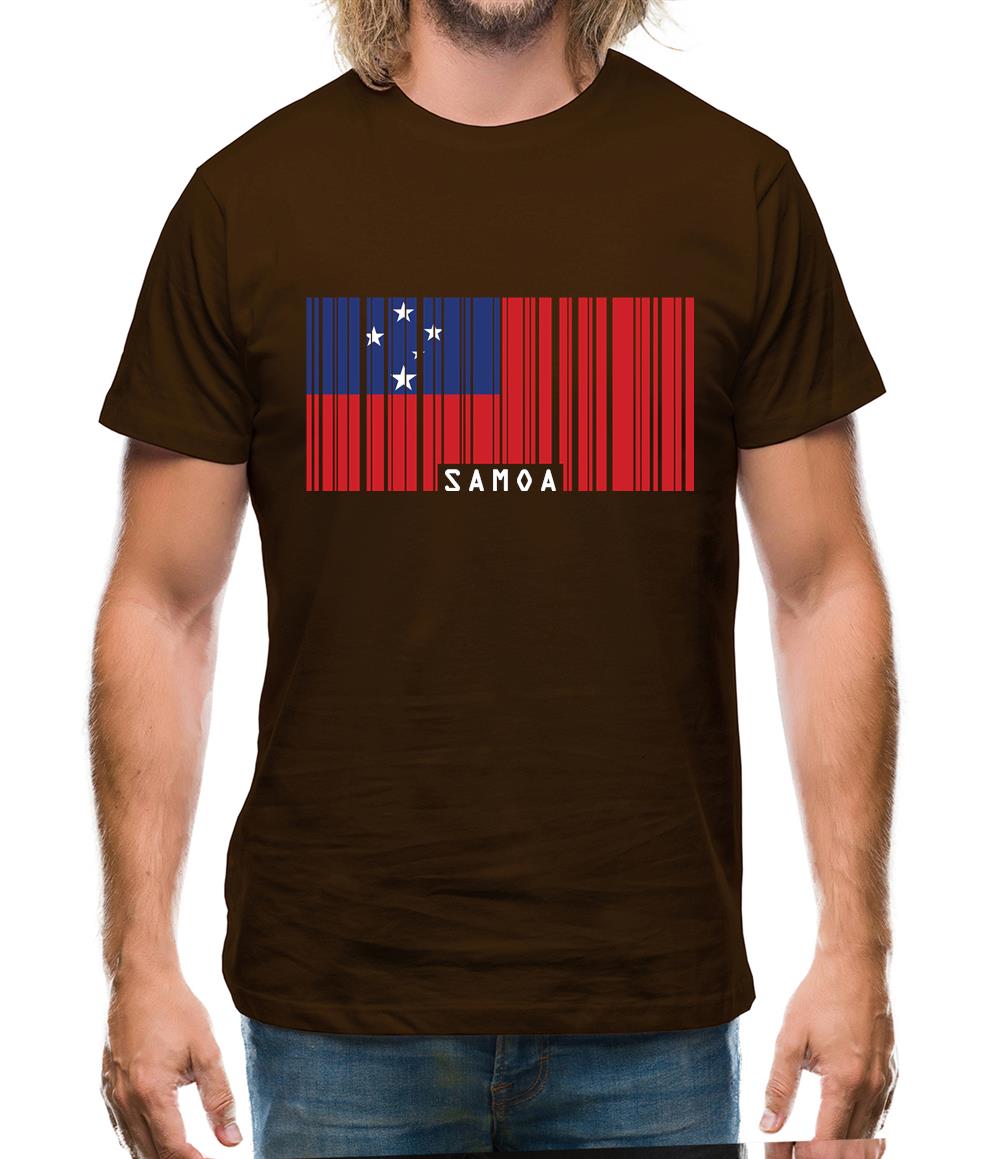 Samoa Barcode Style Flag Mens T-Shirt Samoa Barcode Style Flag Mens T-Shirt