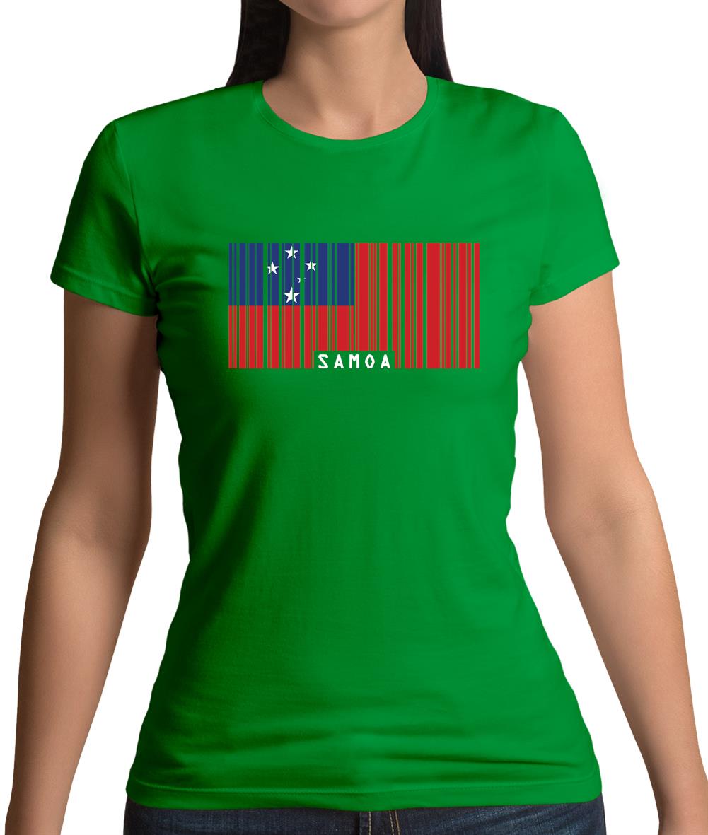 Samoa Barcode Style Flag Womens T-Shirt Samoa Barcode Style Flag Womens T-Shirt