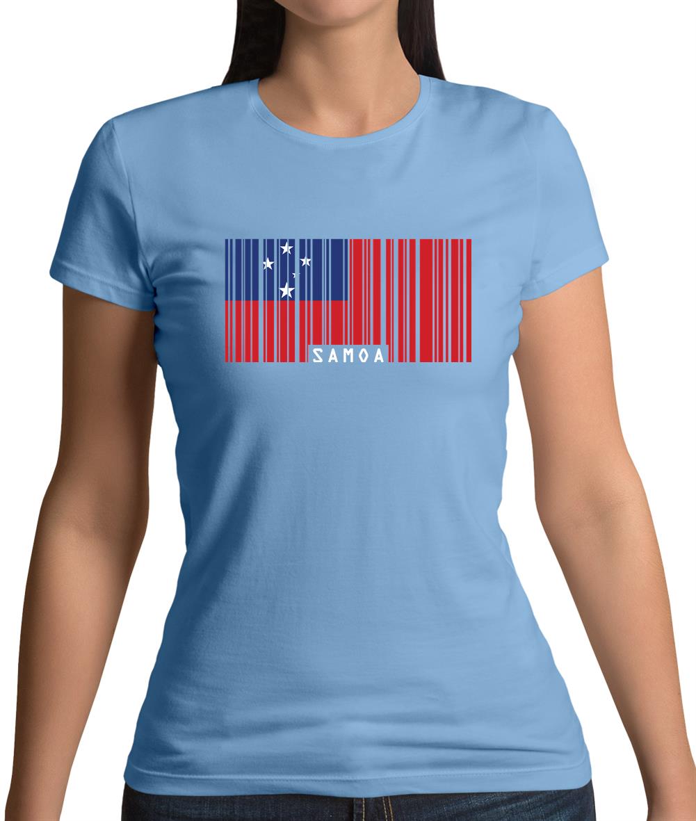 Samoa Barcode Style Flag Womens T-Shirt Samoa Barcode Style Flag Womens T-Shirt