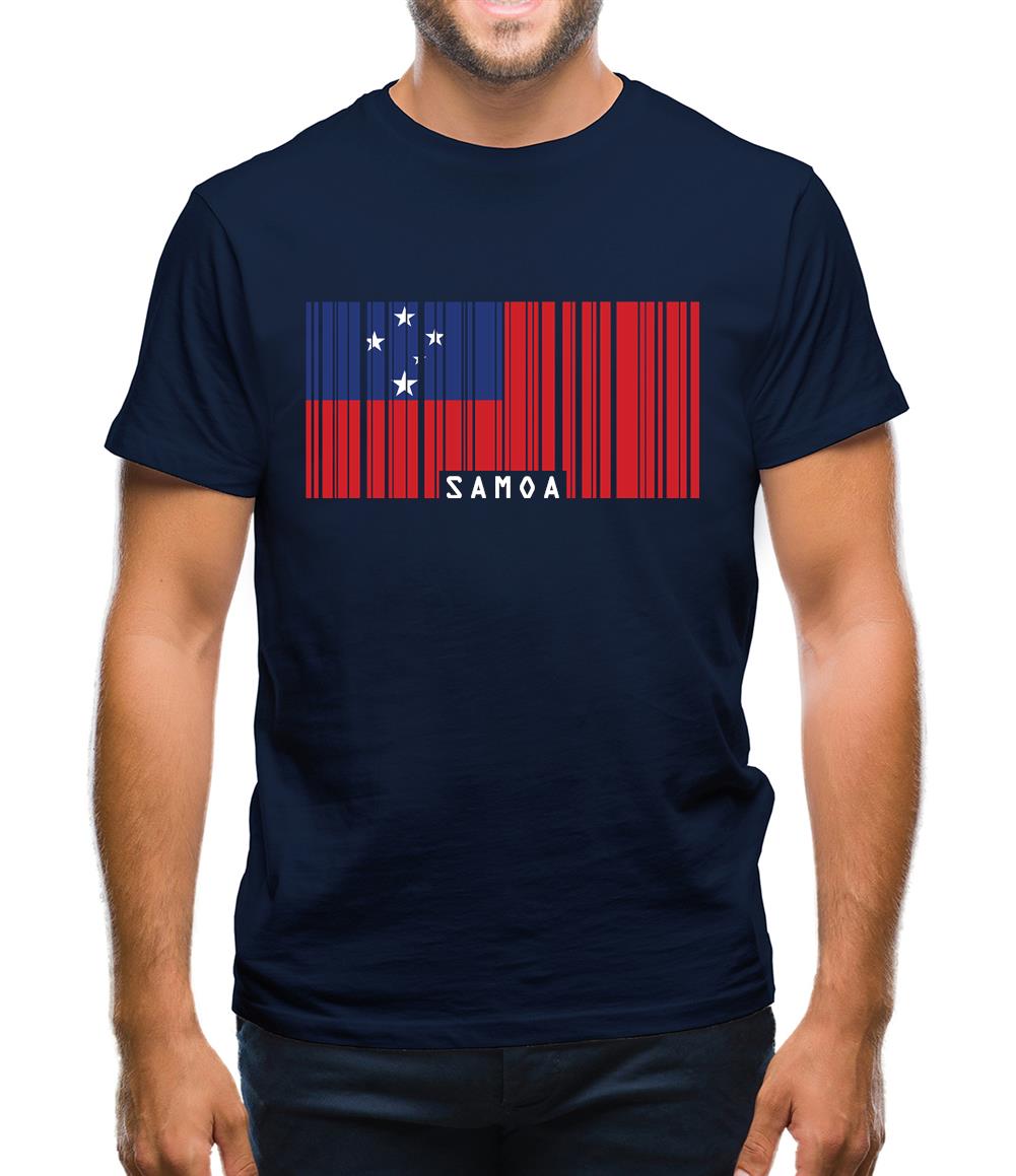 Samoa Barcode Style Flag Mens T-Shirt Samoa Barcode Style Flag Mens T-Shirt