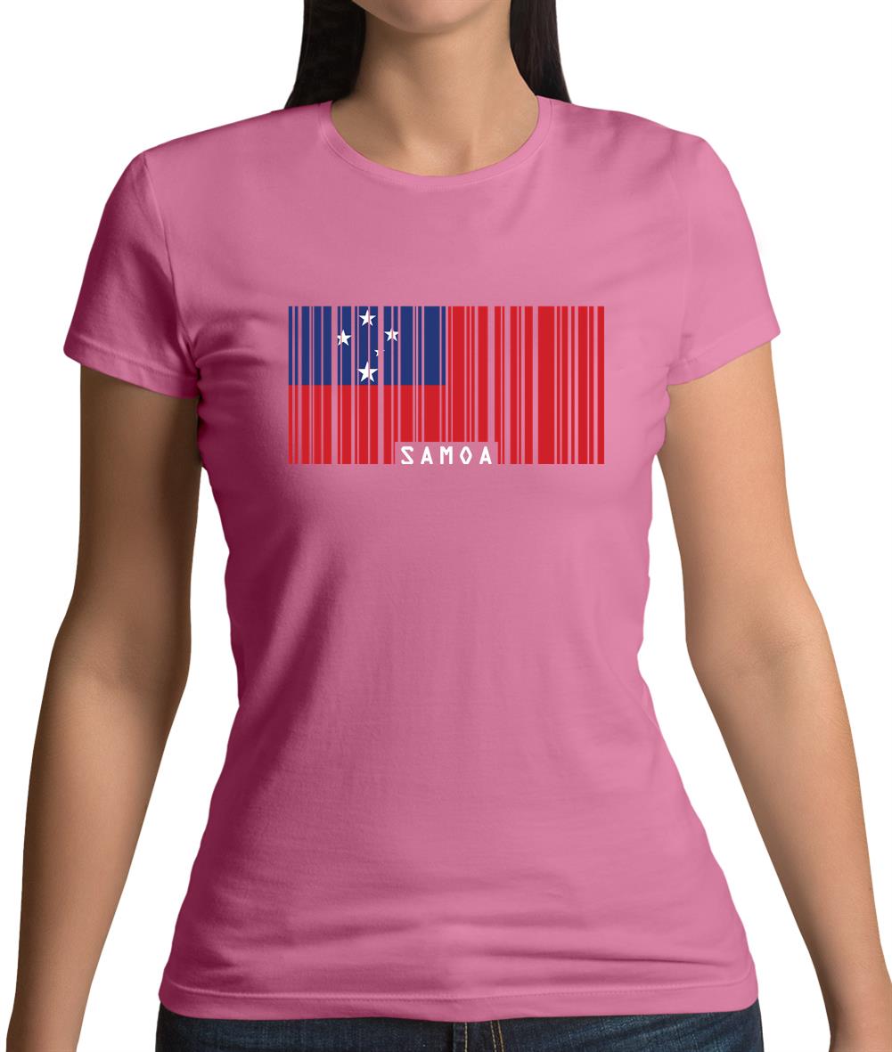 Samoa Barcode Style Flag Womens T-Shirt Samoa Barcode Style Flag Womens T-Shirt