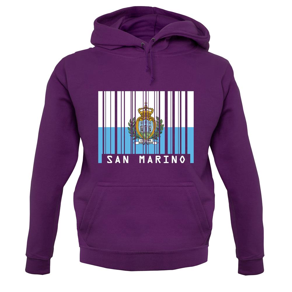 San Marino  Barcode Style Flag unisex hoodie San Marino  Barcode Style Flag unisex hoodie