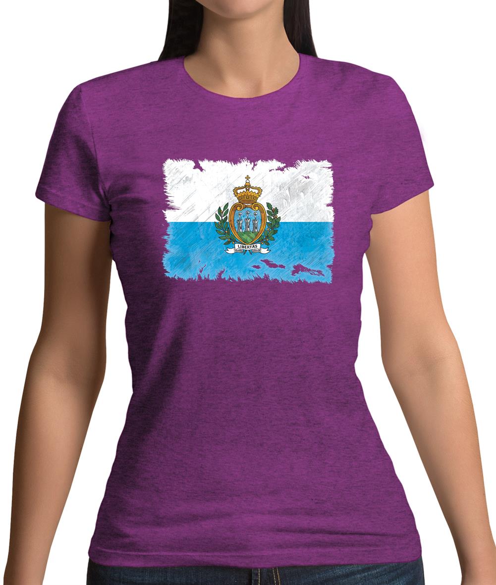 San Marino Grunge Style Flag Womens T-Shirt San Marino Grunge Style Flag Womens T-Shirt