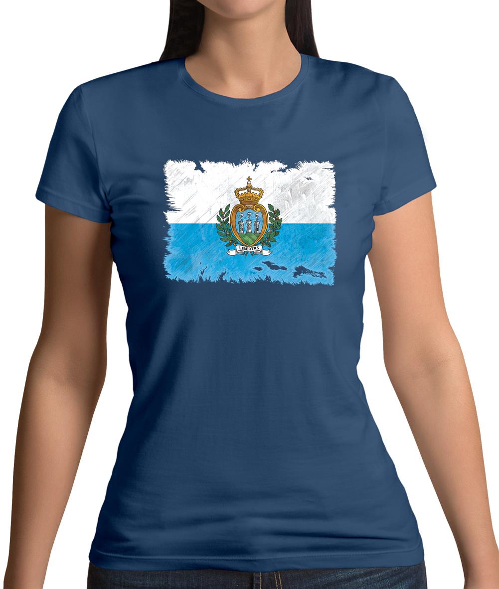 San Marino Grunge Style Flag Womens T-Shirt San Marino Grunge Style Flag Womens T-Shirt