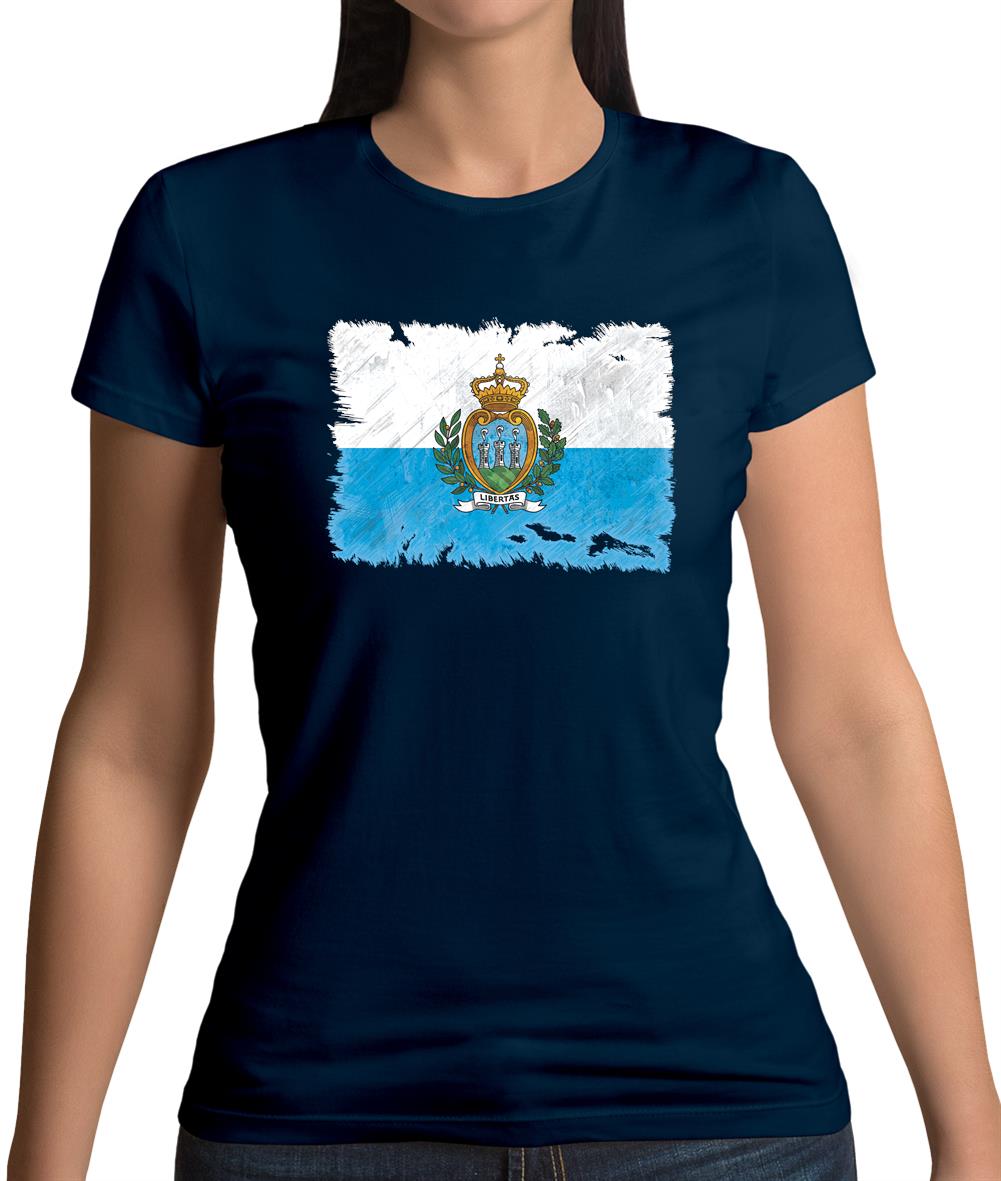 San Marino Grunge Style Flag Womens T-Shirt San Marino Grunge Style Flag Womens T-Shirt