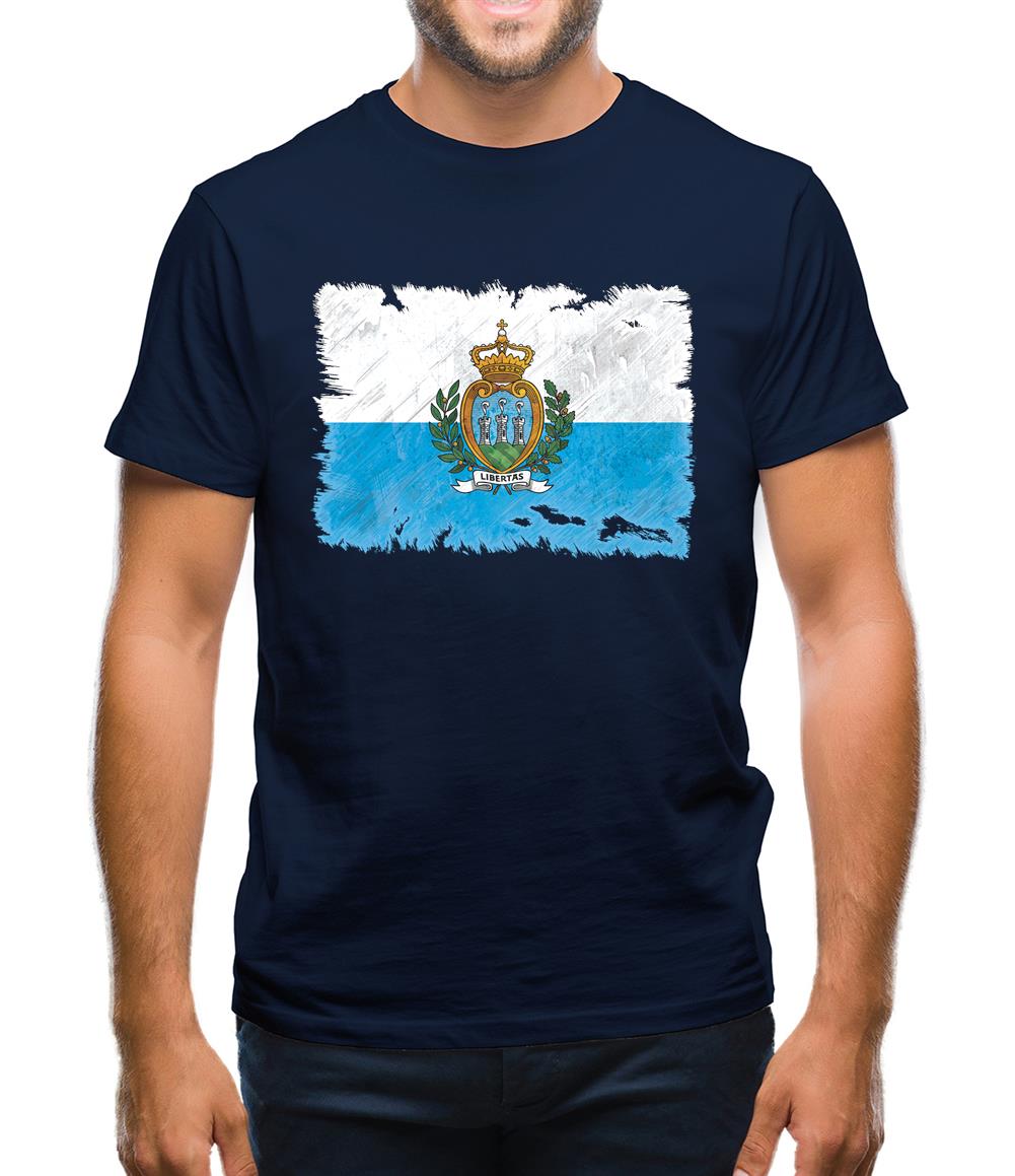 San Marino Grunge Style Flag Mens T-Shirt San Marino Grunge Style Flag Mens T-Shirt