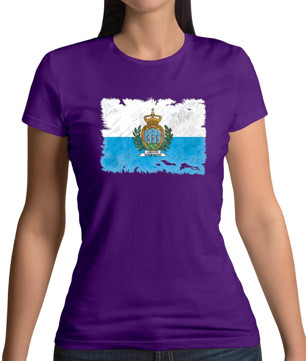 San Marino Grunge Style Flag Womens T-Shirt San Marino Grunge Style Flag Womens T-Shirt