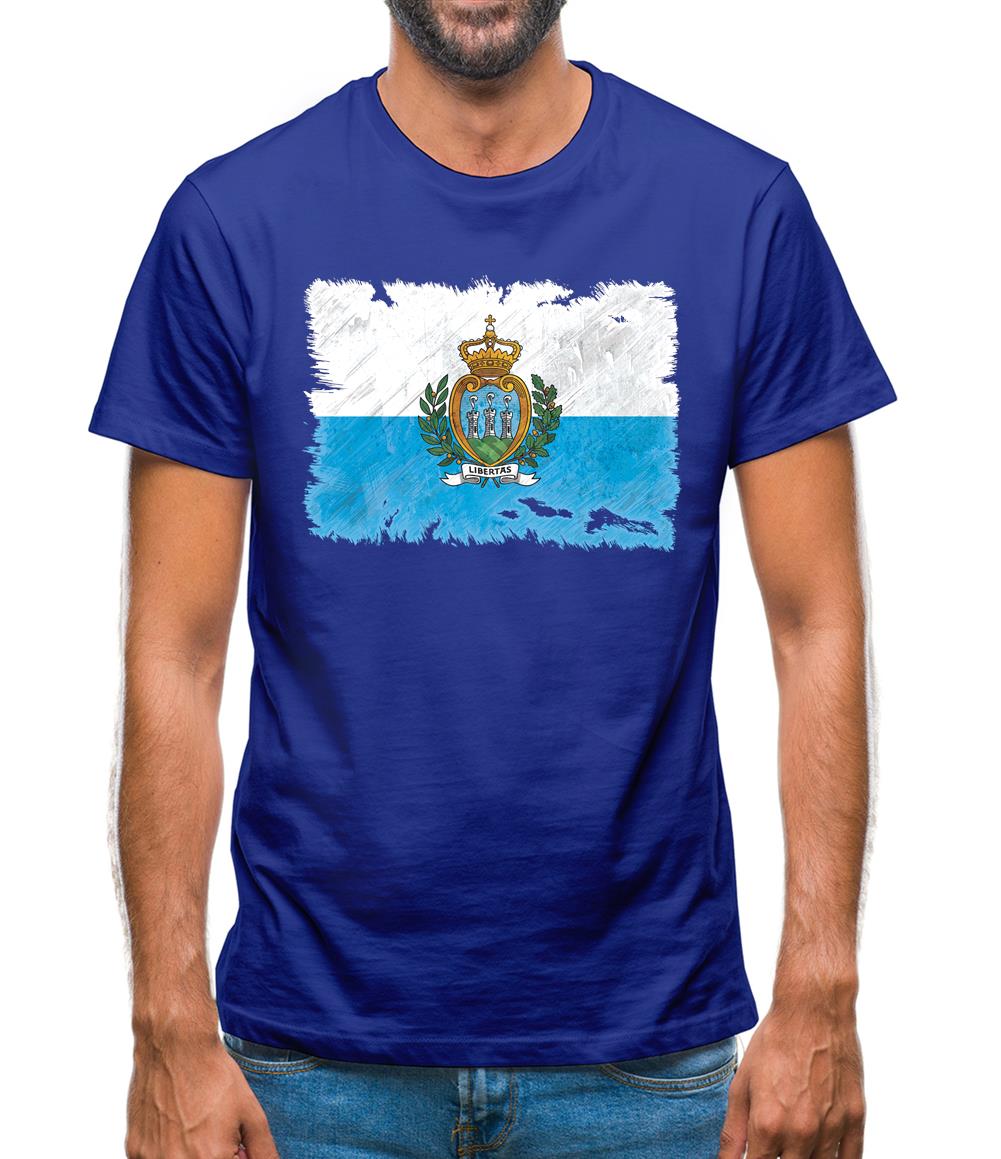 San Marino Grunge Style Flag Mens T-Shirt San Marino Grunge Style Flag Mens T-Shirt