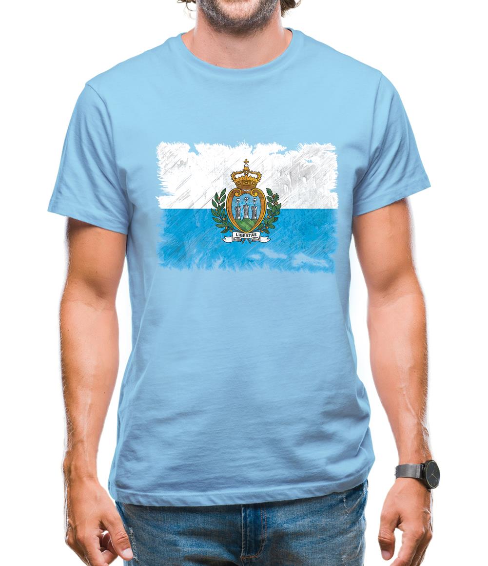 San Marino Grunge Style Flag Mens T-Shirt San Marino Grunge Style Flag Mens T-Shirt