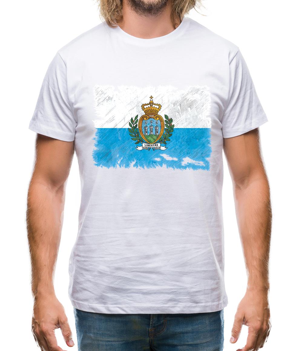 San Marino Grunge Style Flag Mens T-Shirt San Marino Grunge Style Flag Mens T-Shirt