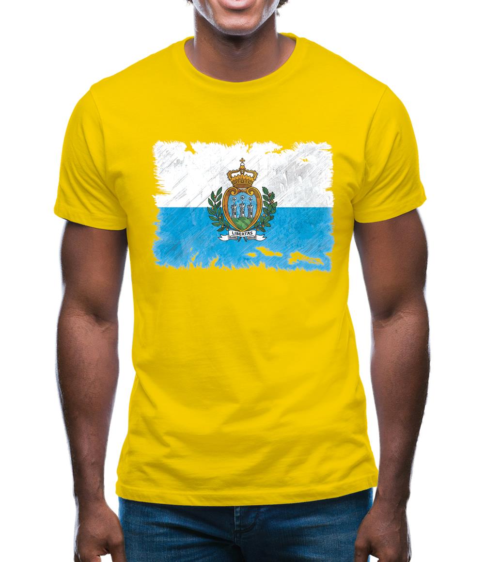 San Marino Grunge Style Flag Mens T-Shirt San Marino Grunge Style Flag Mens T-Shirt